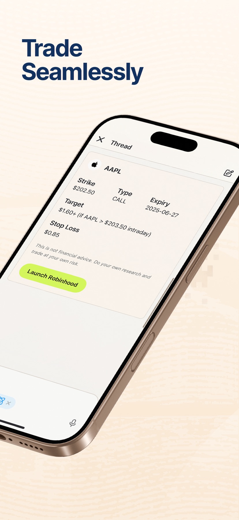 Ape AI iOS — Brokerage integration and trading through the app (manual)